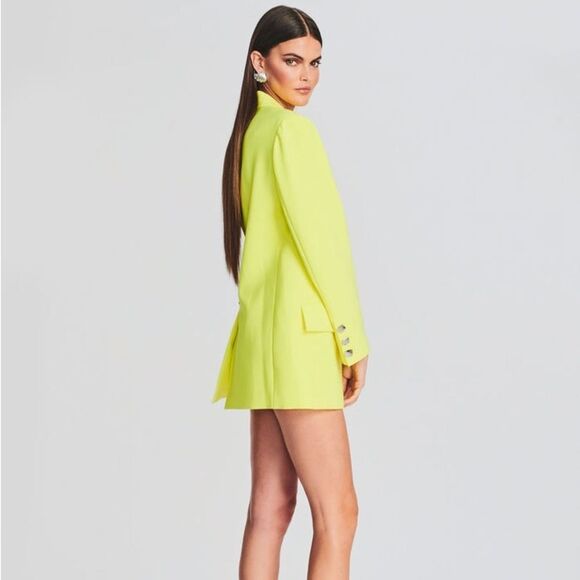 Retrofete Natal Blazer in Neon Yellow - Picture 2 of 9